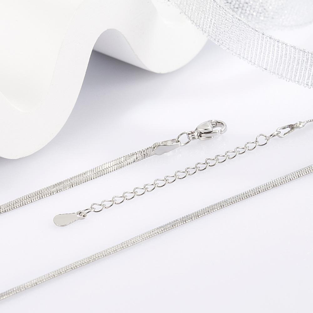 Glossy Small Blade Snake Bone Necklace Simple High-Grade Clavicle Chain Female