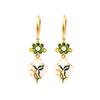 Influencer-Recommended Chinese Enamel Imitation Jade Clover Earrings