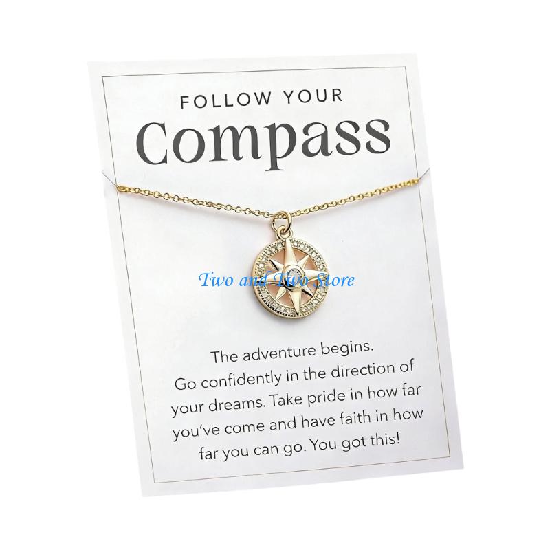 HX6F Fashionable Metal Necklace Symbol Of Direction And