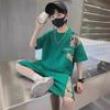 2024 Boys' Cartoon Summer Streetwear Two-Piece Suit - Cool, Trendy Clothing for Medium and Large Children