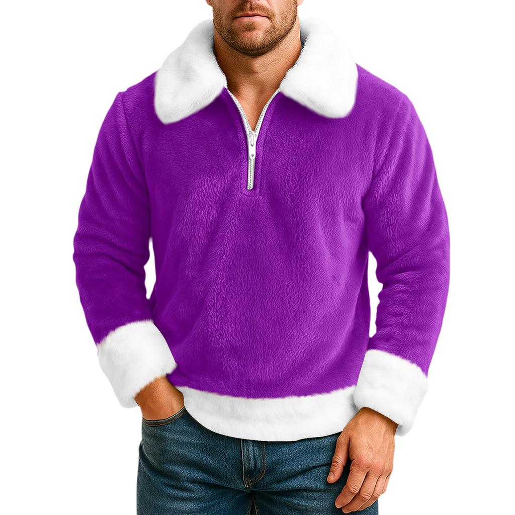 Men's Leisure Half Zipper Flip Collar Hoodie
