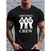 Men's "Groom Squad" Pattern T-shirt Crew Neck, Short Sleeves Comfort, Suitable for Men Casual T-shirt Regular Fit