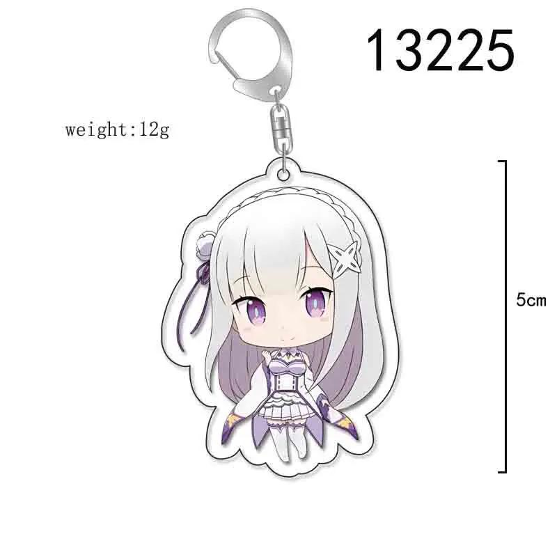 Anime Re:life in a Different World from Zero Schlüsselanhänger Kawaii Rem Ram Acryl Schlüsselanhänger Cartoon Figuren Anhänger Cosplay Schmuck