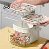 Camping Ice Tray 2-in-1 Press-Release Cube with Storage Bin 48-Cavity Double-Layer Family Maker for Freezer BPA-Free Container Home Party