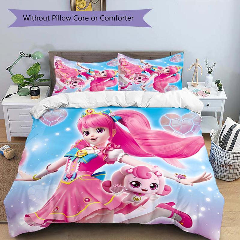 3pcs Catch! Teenieping pattern bedding set duvet cover set includes duvet cover &pillowcases, perfect all season bedroom decoration & gift