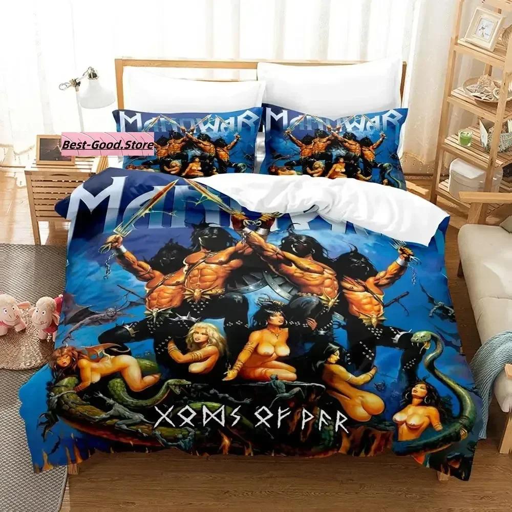 Manowar 3D Print Hip Hop Printed Bed Set Duvet Cover Pillowcase Bedding Set Bed Linen Sheet Quilt Cover Full Queen King Size