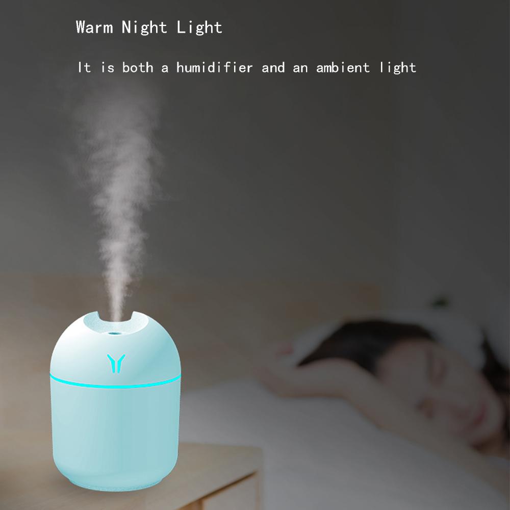 Mini Car Air Humidifier USB Air Purifier Freshener LED Lamp Aromatherapy Diffuser Mist Maker for Home Auto Mini Car Humidifiers