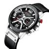 Curren 8329 Men's Six-Hand Quartz Watch with Leather Strap and Calendar