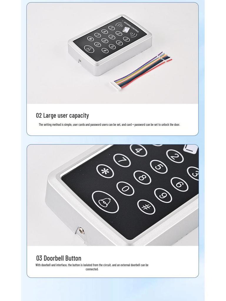 Outdoor Waterproof Fingerprint Access Control System for Glass and Iron Doors