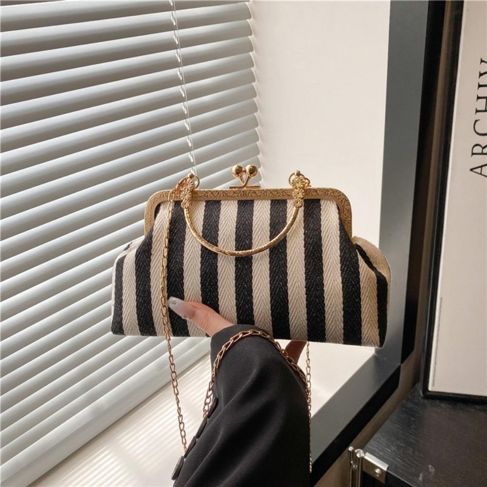 Sacs à bandoulière minimalistes à fermoir baiser Chaîne coquille couleur contrastante Sacs à main Pour femmes