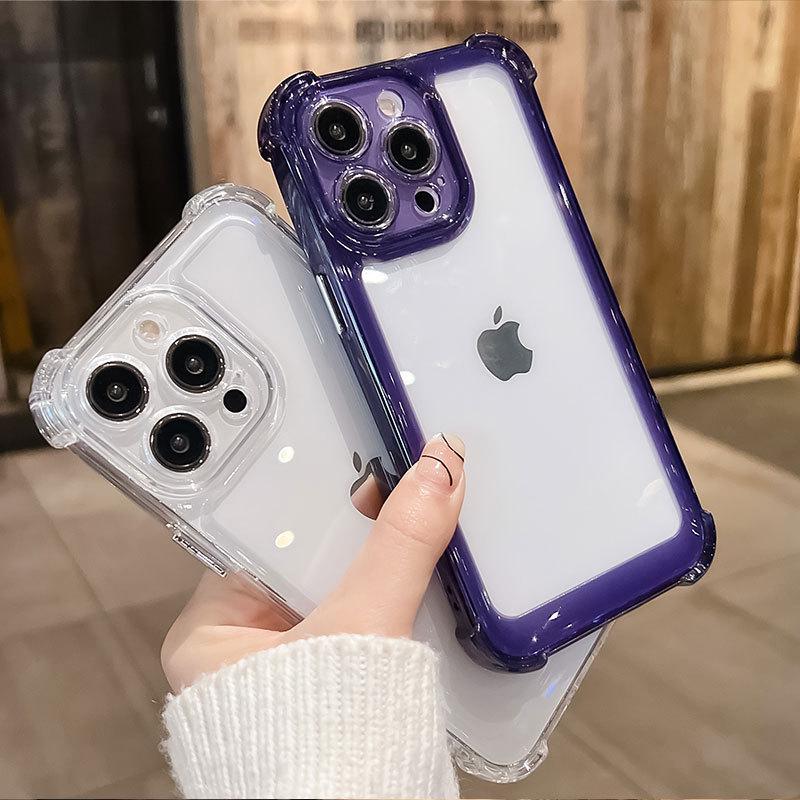 Acrylic Airbag Corner Shell with 12 Spaces for iPhone 14 Pro/15 Plus Anti-Fall Case