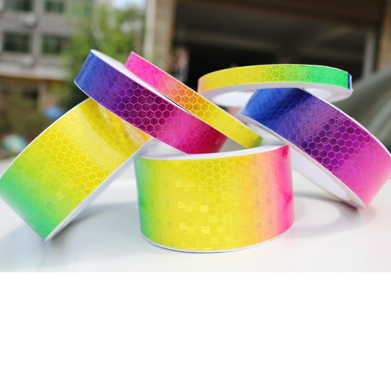 2,5 cm Briljant Kristalkleur Reflecterende Tape voor Fietsen, Motoren en Auto's