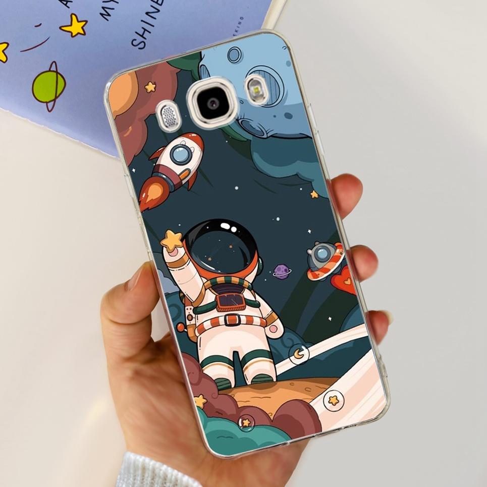 For Samsung Galaxy J5 2016 J7 2016 Phone Case Smiling Astronaut Painting Clear Housing On Samsung J7 2016 J 5 7 Galaxy Bumper