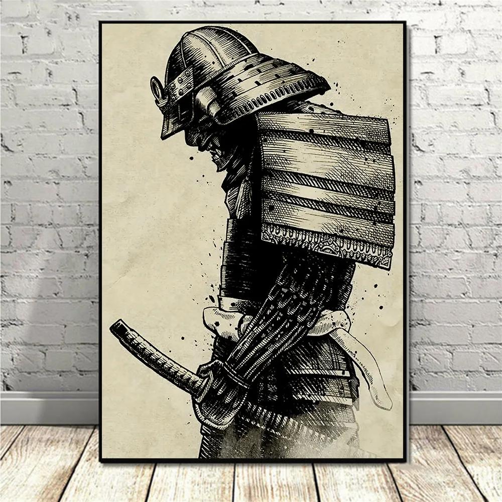 Japanese Anime Aesthetic Wall Art Game Retro Samurai HD Oil On Canvas Posters And Prints Home Bedroom Decoration Gifts