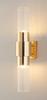 Glass & Brass - Single Tube Wall - 45cm wall lamp, gold brass