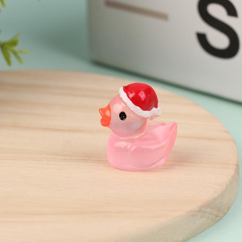 

1Pc Mini Luminous Resin Ducks Glow In The Dark Miniature Ornament Tiny Ducks For Diy Garden Dollhouse Duck Accessories розовый