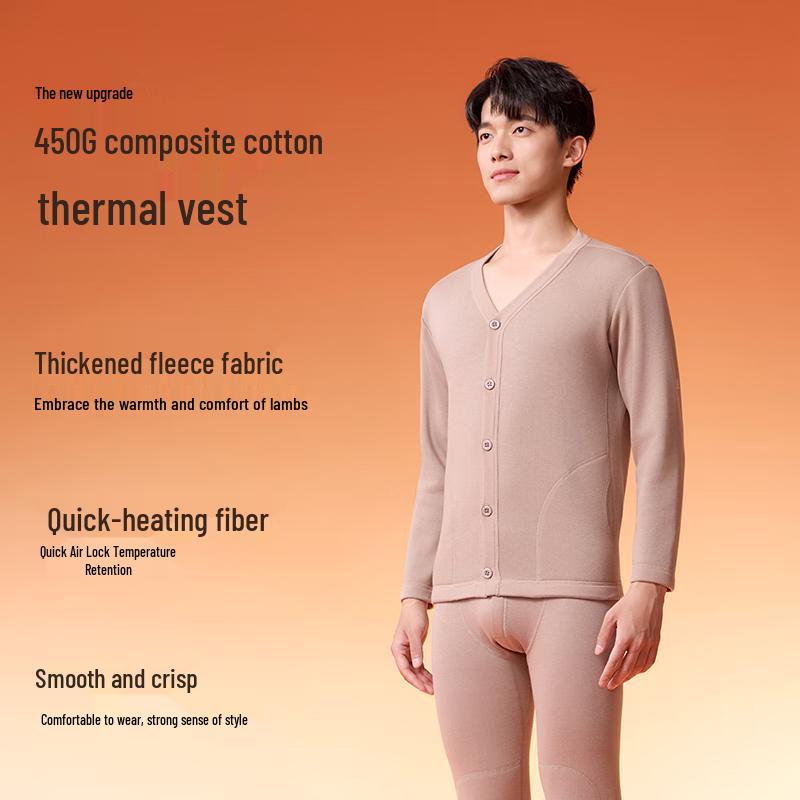 MiiOW Men's and Women's V-Neck Thermal Cardigan Top