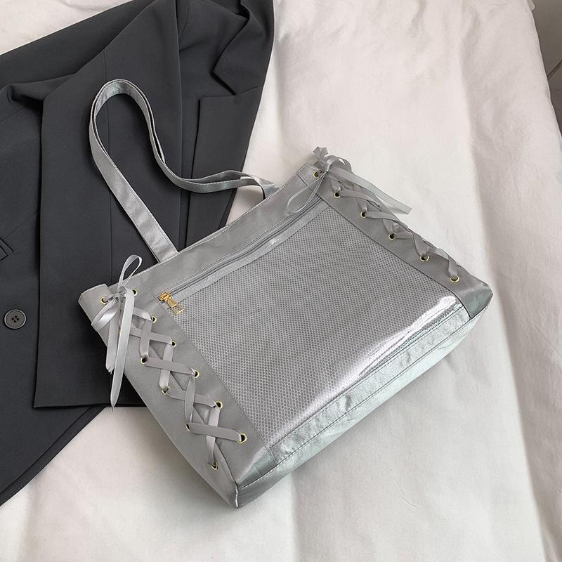 2025 summer small fresh two-dimensional yuan portable small tote girl ribbon tied shoulder underarm bag casual fashion