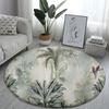 Crystal Velvet Lotus Landscape Round Rug, Printed Home Decor Floor Mat for Living Room, Bedroom, Bathroom, Chair, Sofa Decor