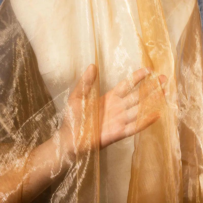 Tissu Organza Tulle Dégradé Bicolore 2/3m Matériau de Couture DIY Conception de Vêtements Robe Mariage Tissu Créatif