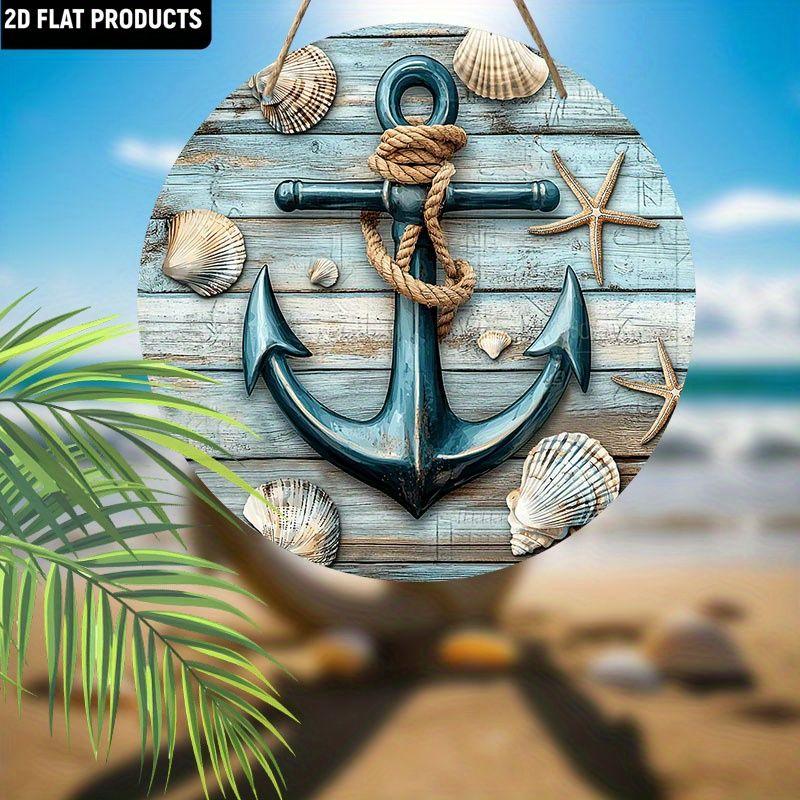 2D Flat Hanging Decorative Signs,interior Wall or Door Decoration,garden Decoration,the Pattern Is Anchor,a Housewarming Gift for Friends