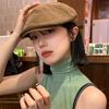 Women Vintage Cotton Linen Beret Hat Solid Color Hip Hop Forward Sunshade Hats Ins Korean Girl Artist Painter Visor Caps