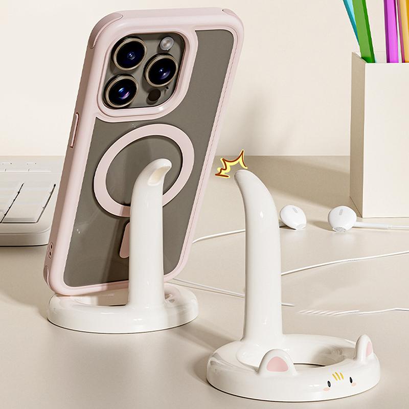 Niedlicher und süßer Cartoon-Katzen-Handyhalter, kreativer Mini-Desktop-Handyhalter, kann als dekoratives Ornament verwendet werden