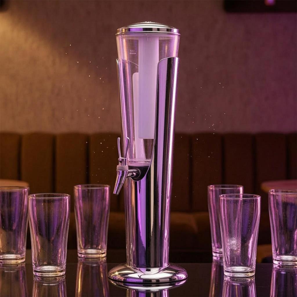 Dispensador de Cerveza Transparente Alto para Bebidas para Fiesta, Bar