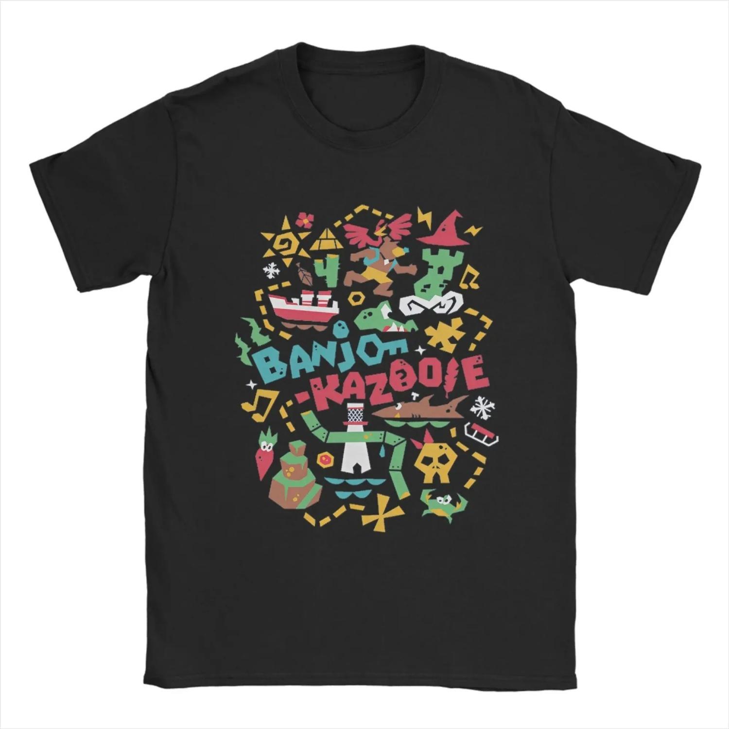 

Couple T Shirt Banjo Kazooie Game Funny T-Shirts Hipster Beach Tee Shirt Y2K Funny Print Cotton Clothing Birthday Present S чёрный