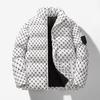Padded Clothes Men's Autumn and Winter New Trend Letter Cotton Clothes Thickened Warm Stand-up Collar Jacket Men's Bread Clothes