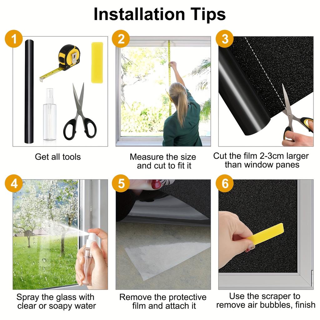 Hot-Selling Frosted Privacy Window Film, Anti-Glare Blackout Heat Blocking, Removable No Residue Easy Stick for Home Office Car