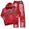 Set Felpa con Cappuccio Trendy Autunnale Hell Star Lavata Usurata per Uomo e Donna