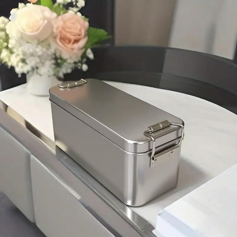 1Pc High Quality Metal Rectangular Iron Box With Lid Storage Box Cake Packaging Box Old-Fashioned Durable Buckle Iron Box