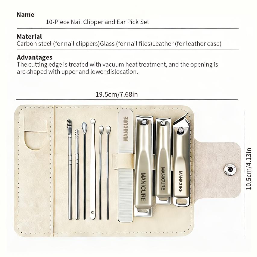 5/10pcs Premium Nail Clipper And Grooming Kit Complete with Travel Case Stainless Steel Cuticle Scissors Hand And Foot Care