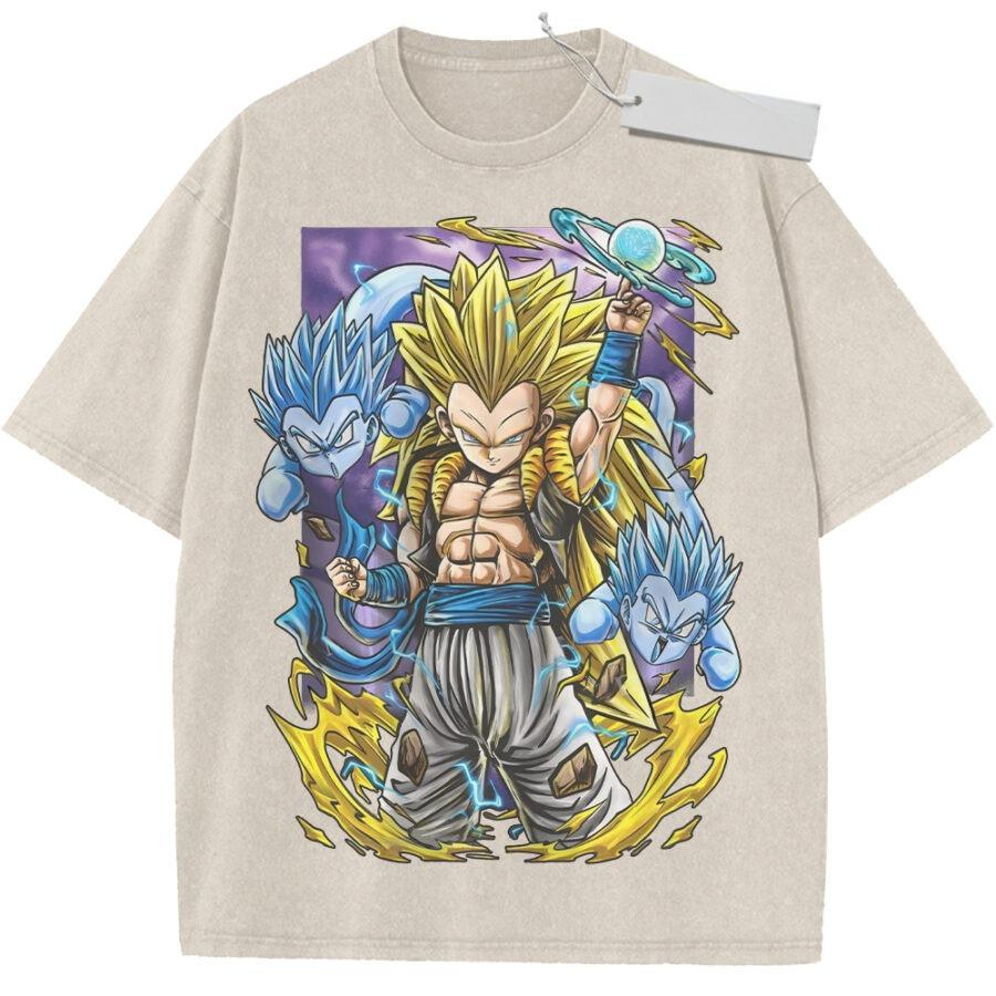 Vintage Washed Black TShirt Dragon Ball Anime Goku Ultra Instinct Omen Silver Hair Print Oversized Streetwear for Daily Campus M