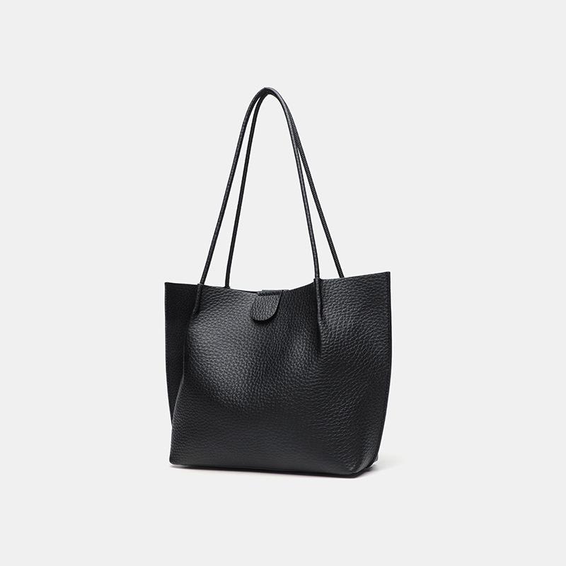 Weiche Leder Litschi-Muster Tragetasche Damen neue großvolumige Pendler Mutter-Kind-Tasche vielseitige tragbare Schulter-Achseltasche