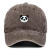 European New Cartoon Panda Embroidery Baseball Cap - Korean Retro Style Sun Protection for Men