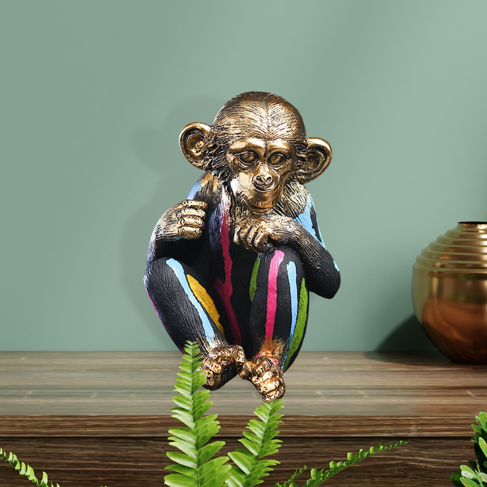 Charming Monkey Figurine for Home and Office Decor StyleB