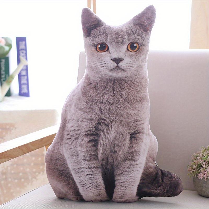 

1 шт., милая плюшевая кукла-подушка с имитацией кота, 3d трехмерная подушка для сна с котом, диванная подушка, подушка для сна 25cm/9.84inch серый