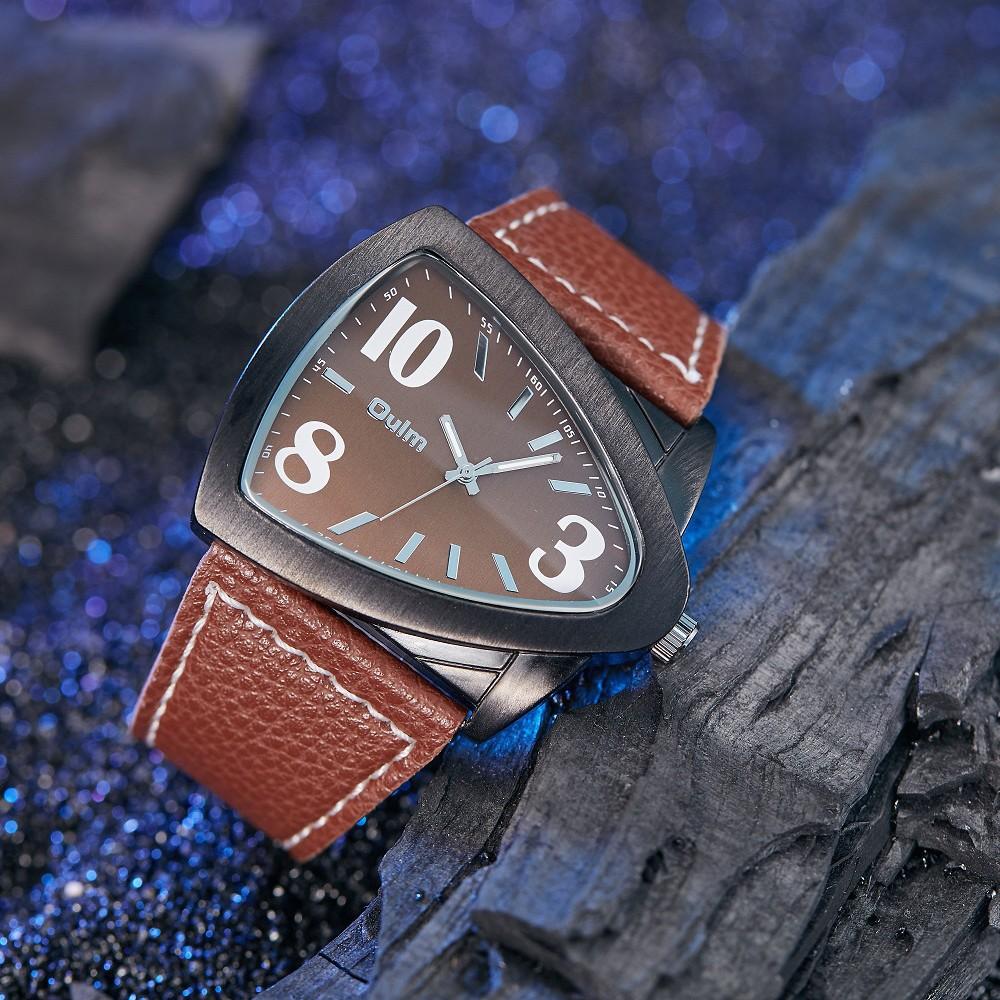 Ceas creativ cu cadran pentru bărbați, Brand la modă, Ceas cu quartz cu curea de piele