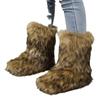 New Winter Fur Onepiece Raccoon Fur Female Snow Boots Fur Shoes Outdoor Mid Leg Boots