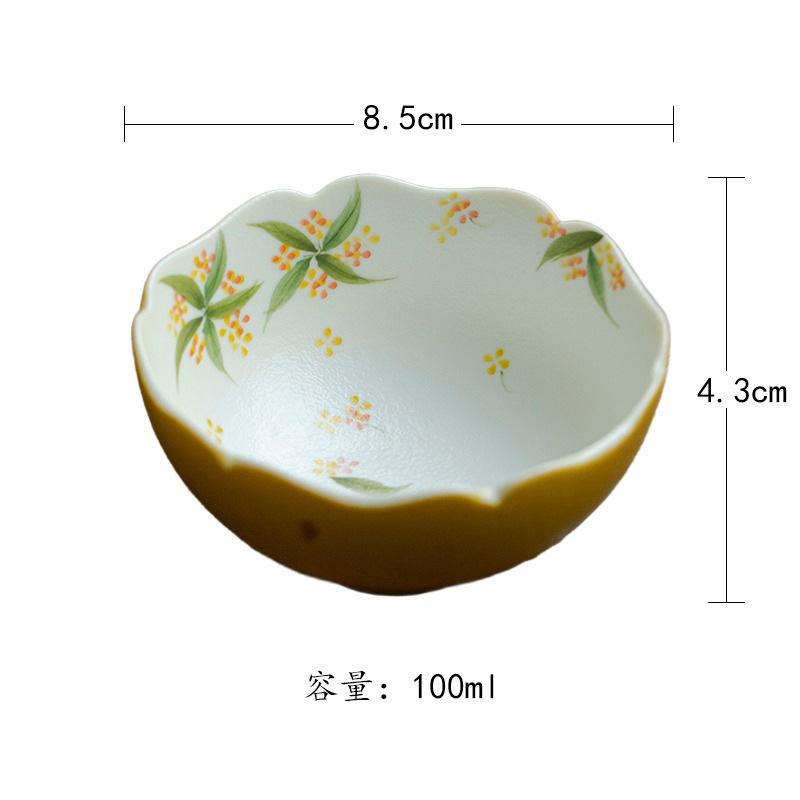 

100ml Hand-painted Osmanthus Teacup Retro Tea Bowl Tea Pair Tea-tasting Meditation Cup Jianzhan Master Cups Cha Collection Craft As Your Choose