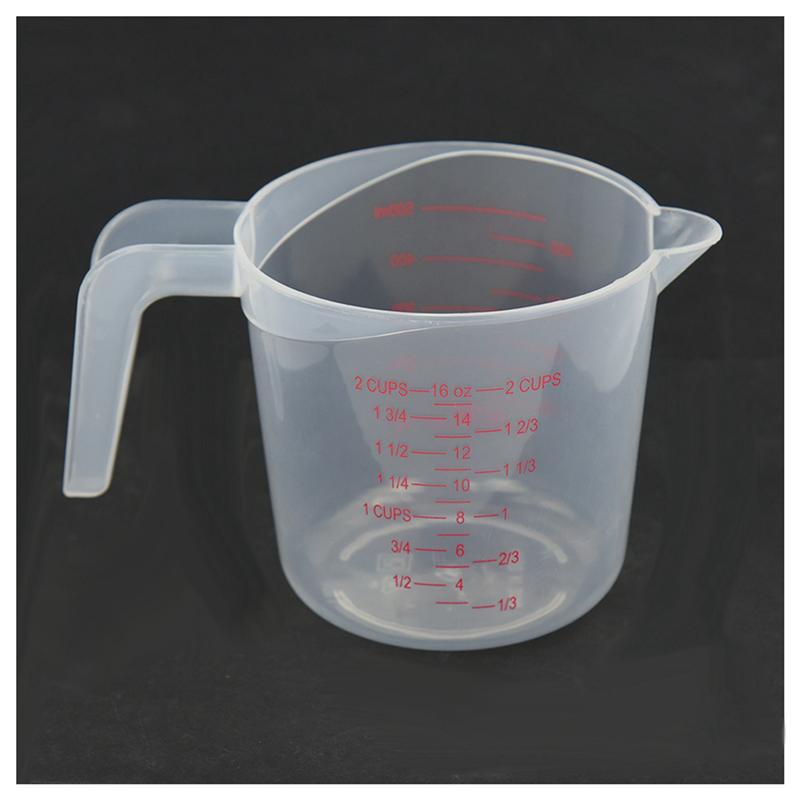 5X 500Ml Home Lab Measuring Jug Pitcher Plastic Handle Pour Spout Container