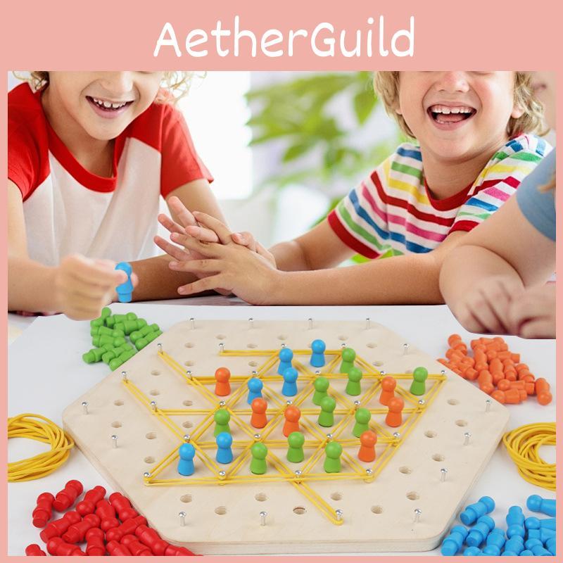 Jogo de Quebra-Cabeça de Corrente Geométrica de Madeira Para Família, Quebra-Cabeças e Desenvolvimento de Habilidades