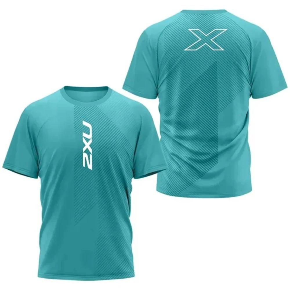 Men's Sports Quick Drying T-shirt 2XU Outdoor Fitness Training Wear Men's Tennis Breathable Short Sleeve Running Light Loose Top