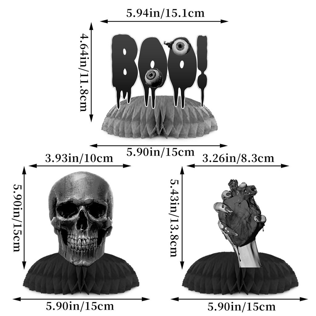 Halloween Bloody Horror Party Arrangement Bloody Handprint Birthday Flag Honeycomb Ornament Set