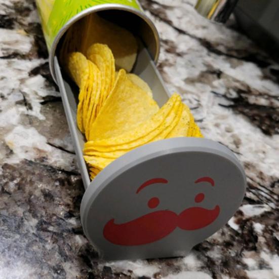 Potato Chip Holder Chips Slider Tray with Functional Lid Reusable Chip Dispenser No More Broken Chips Slider for Chips Cans
