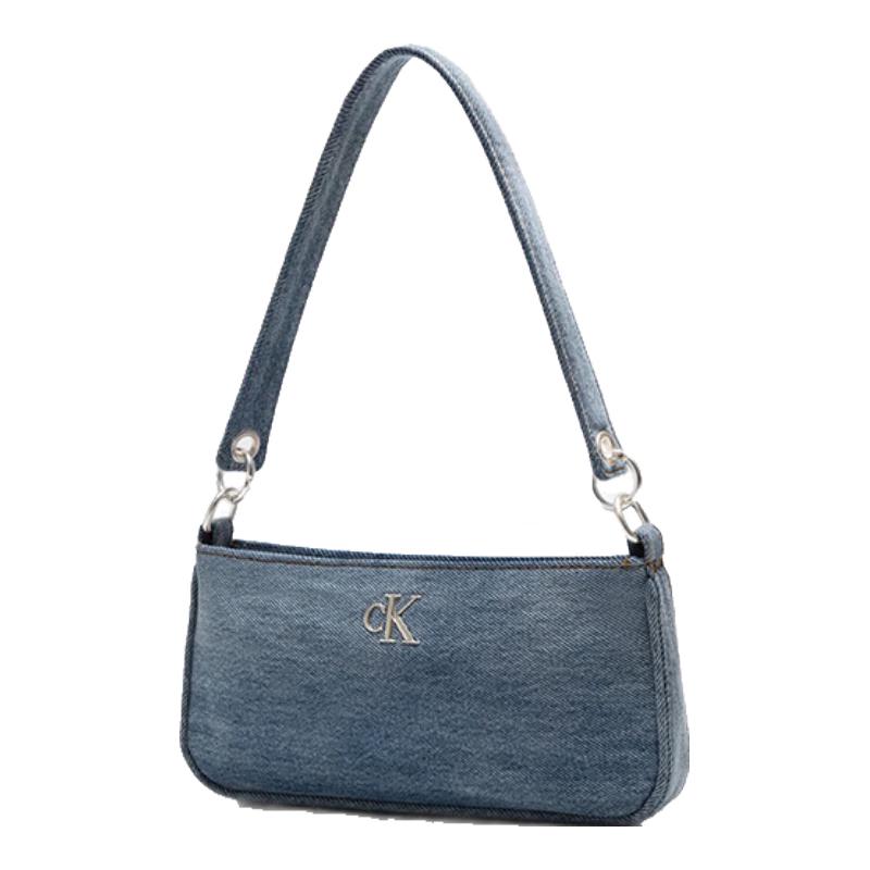 

Calvin Klein Women s CK Logo Denim Shoulder Bag One Size