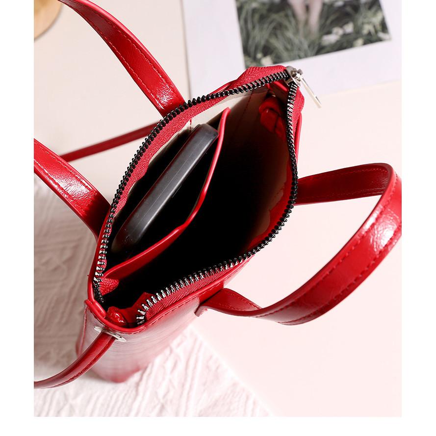 IELGY Soft Leather Portable Small Handbag Commuter Fashionable Women's Cross-body Mobile Phone Bag