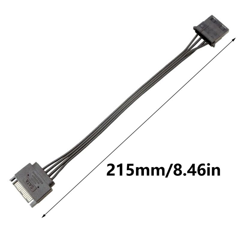 15Pin Male To To 1/2 4Pin Female IDE Power Connectors Sleeved Y Splitter Cable Power Conversion for Hard Drive